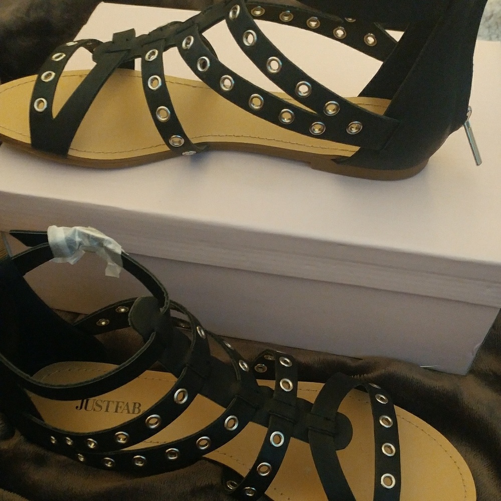 Black zip up sandals